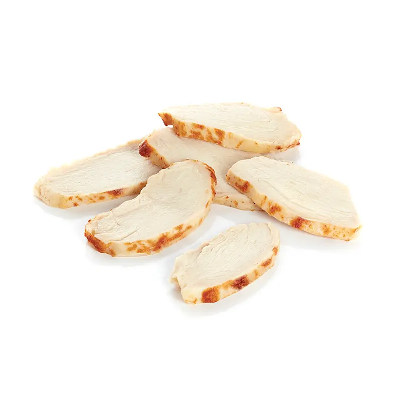 TRANCHETTE DE FILET DE POULET CUIT 4x2,5kg carton de 10 kg
