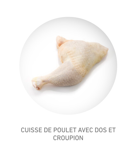 CUISSE DE POULET CONGELE AVEC DOS ET CROUPION PAR 1000kg 